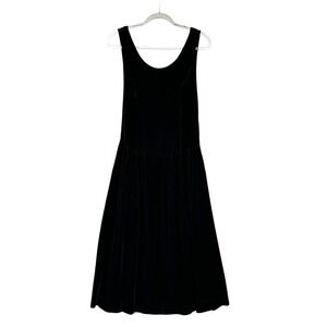 Allen Solly Black Velvet A Line Dress Sleeveless Midi‎ Vintage Size 6